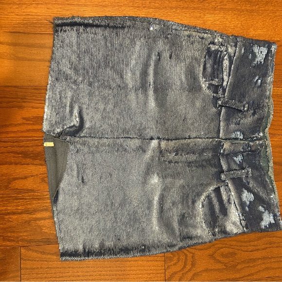 IRO Blue Sequin Skirt with Denim Belt - Picture 7 of 10